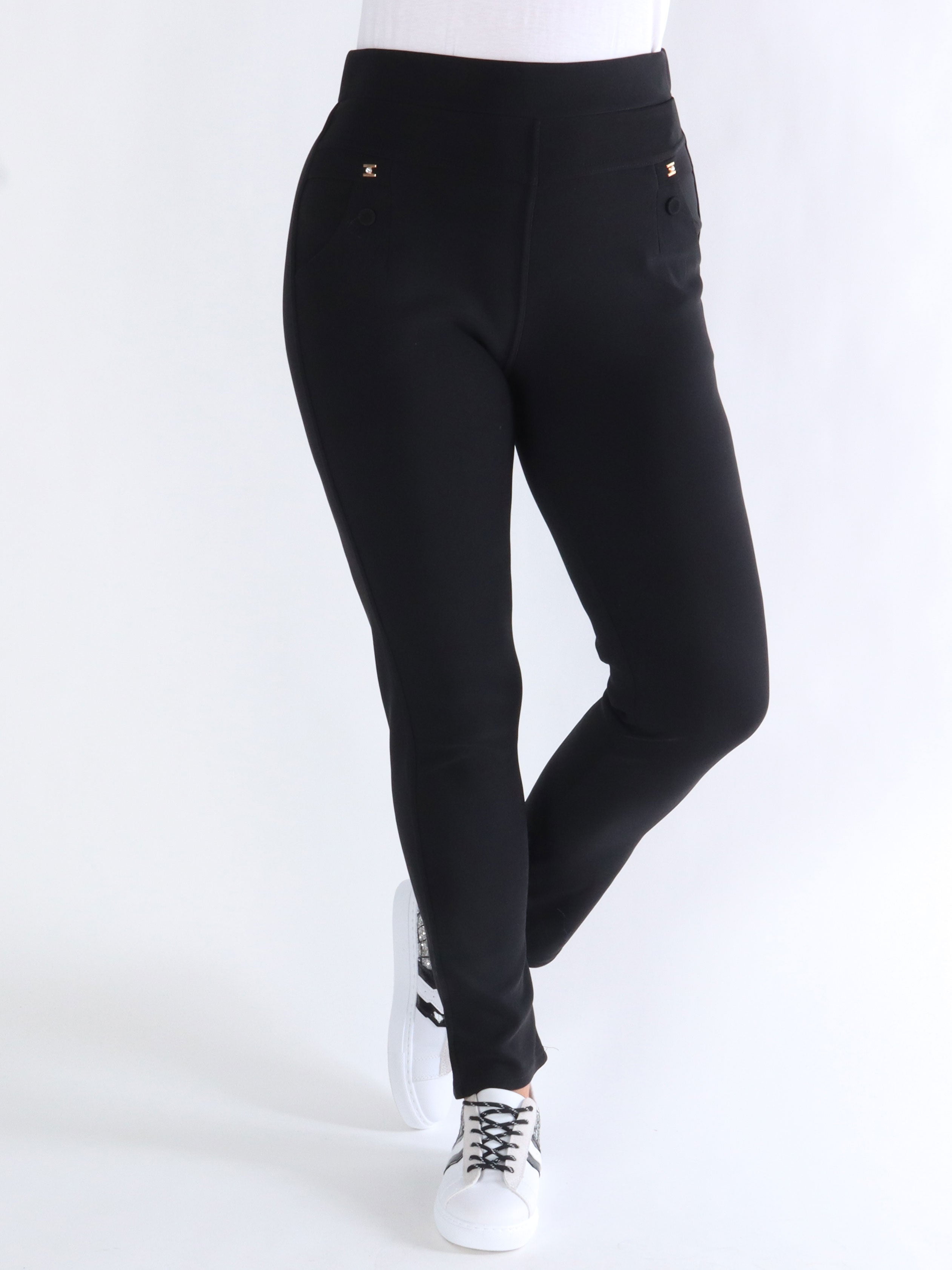 Solvej - Svarta leggings i mjukt tyg